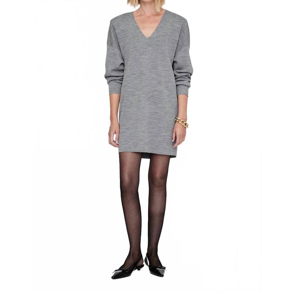 NEW NWT Anine Bing Essex Mini Dress In Grey Melange In Gray Size S